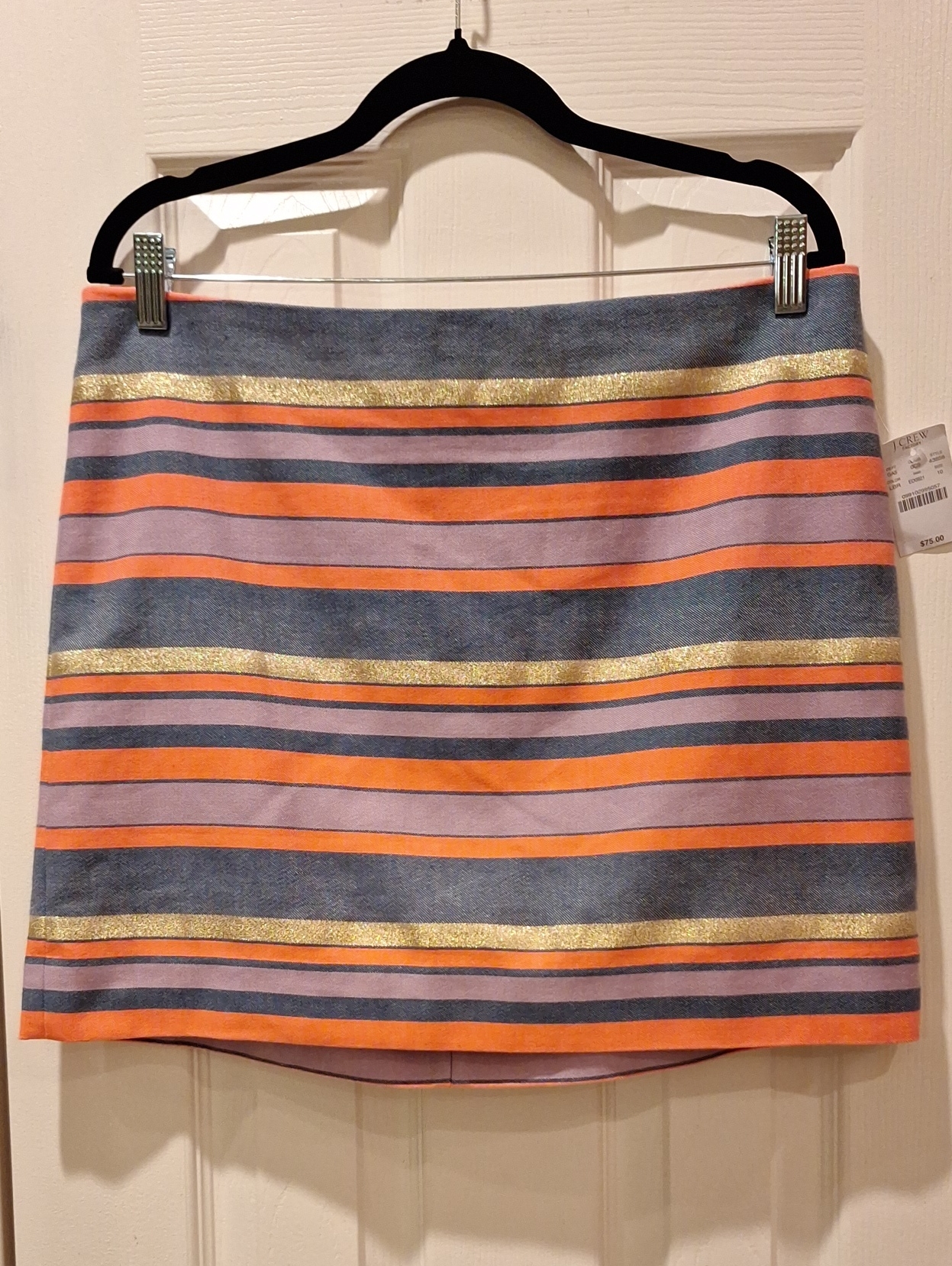 J. Crew Factory - Horizontal Striped Metallic Mini Skirt - 10 Nwt